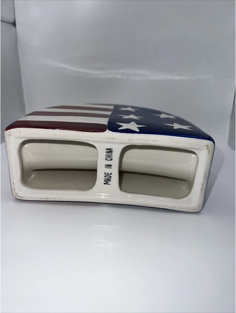 Large Patriotic Salt And Pepper Shakers And Napkin Holder